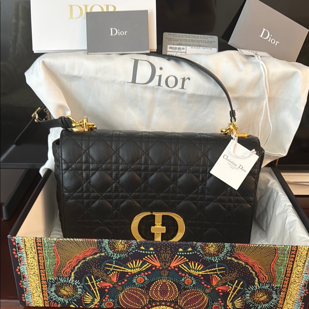 Dior Black Quilted Leather Shoulder Bag